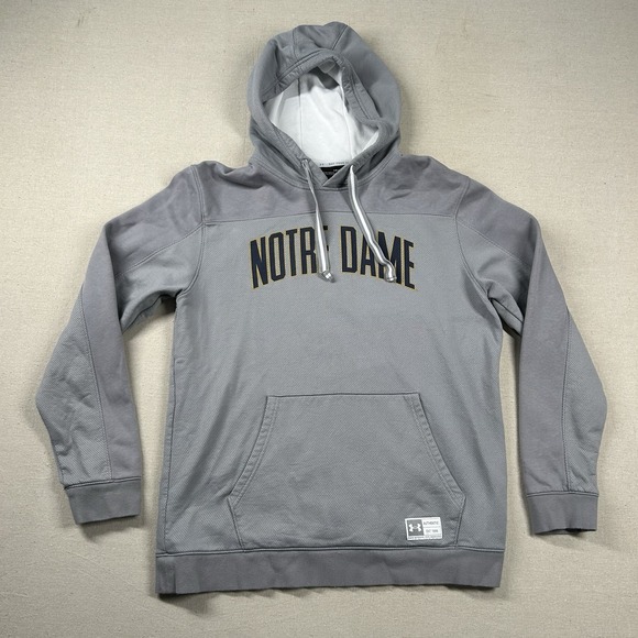 Under Armour Hoodie Womens L Notre Dame NCAA‎ College Football Fleece Gray - Picture 1 of 9
